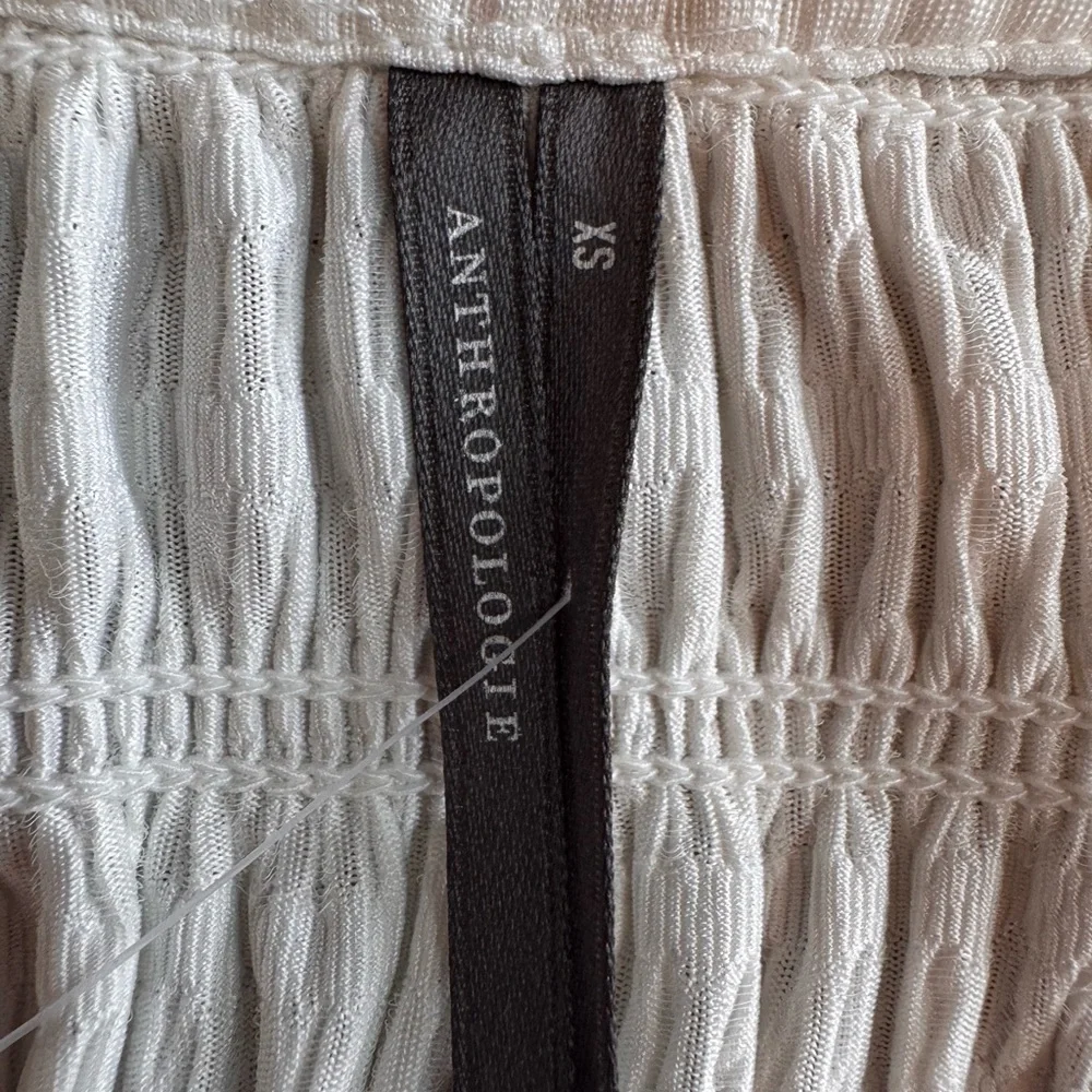 Anthropologie Cream Smocked Blouse - Picture 2 of 6